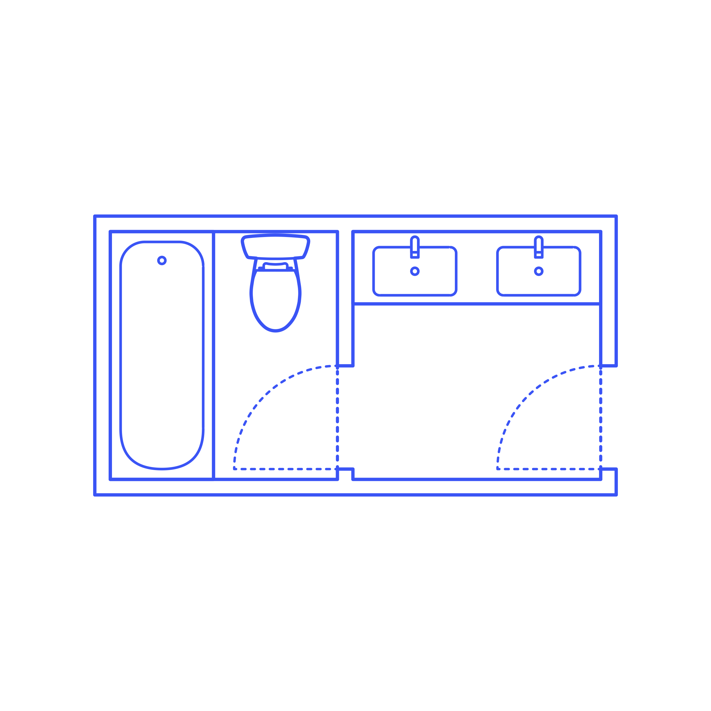 Layouts Bathrooms Primary Split 1 Wall Outline Drawing Svg Vector Free Vectors